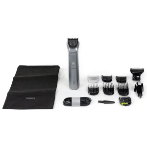ماشین اصلاح موی سر و صورت فیلیپس مدل MG5930 با تیغه استیل خودتیزشونده، ضد آب، باتری قابل شارژ با 120 دقیقه زمان استفاده، تکنولوژی تنظیم سرعت هوشمند، سری اصلاح بدن و موزن گوش و بینی