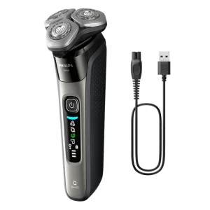 ماشین اصلاح موی صورت شارژی فیلیپس مدل X9002/05 با تیغه استیل ضد زنگ، ضد آب و قابل استفاده خشک و مرطوب، طراحی ارگونومیک، باتری لیتیوم یون با شارژ سریع 60 دقیقه، نمایشگر میزان شارژ و قابلیت اصلاح با شماره صفر