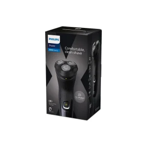 ماشین اصلاح موی صورت فیلیپس مدل X3021 با تیغه استیل ضد زنگ، اصلاح چرخشی و صفر زن، استفاده خشک و مرطوب، شارژ سریع 5 دقیقه‌ای، شارژ کامل 60 دقیقه‌ای برای 40 دقیقه استفاده، ضد آب و قابل شستشو و طراحی ارگونومیک