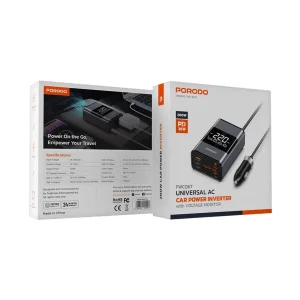 مبدل برق خودرو پرودو مدل  200W Porodo Universal AC Car Power Inverter PDFWCH067GY