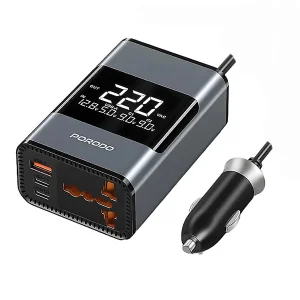 مبدل برق خودرو پرودو مدل  200W Porodo Universal AC Car Power Inverter PDFWCH067GY