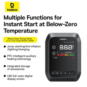 جامپ استارتر خودرو باسئوس مدل Super Energy 4-in-1 Car Jump Starter 1200A