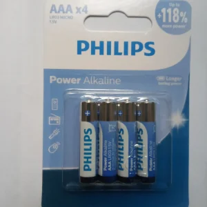 باتری قلمی و نیم قلمی فیلیپس مدل Power Alkaline بسته هشت عددی