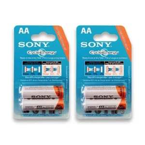باتری قلمی قابل شارژ سونی مدل NH-AA-B2K با ظرفیت 4600 میلی آمپر بسته 4 عددی