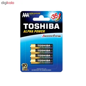 باتری نیم قلمی توشیبا مدل Alpha Power بسته 4 عددی