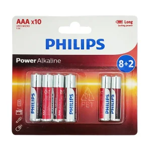 باتری نیم قلمی فیلیپس مدل Power-Alkaline بسته 10 عددی