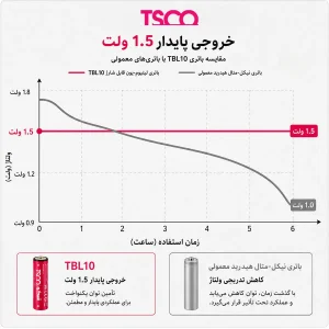 باتری نیم‌قلمی شارژی تسکو مدل TBL10 با  درگاه USB-C به همراه کابل شارژ با ظرفیت (220mAh) بسته دو عددی