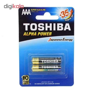 باطری نیم قلمی توشیبا مدل Alpha Power بسته 2 عددی