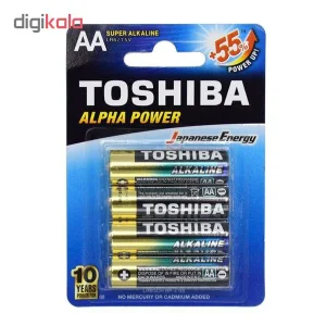 باتری قلمی توشیبا مدل Alpha Power بسته 4 عددی