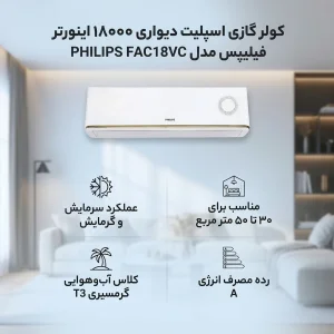 کولر گازی اسپلیت دیواری 18000 اینورتر فیلیپس مدل PHILIPS FAC18VC