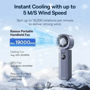 پنکه شارژی بیسوس مدل BS-CG037 ظرفیت 4000 میلی آمپر ساعت