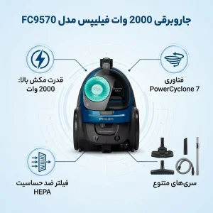 جاروبرقی 2000 وات فیلیپس مدل FC9570