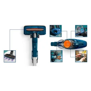 جارو شارژی عصایی فیلیپس مدل SpeedPro FC6724/01 با ظرفیت مخزن 0.4 لیتر، موتور 21 وات، باتری 21.6 ولت و شارژ سریع در 5 دقیقه