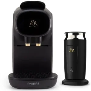 اسپرسوساز کپسولی 800 میلی‌لیتر فیلیپس مدل L'OR Barista Sublime LM9012 با فشار بخار 19 بار، قابلیت تهیه هم‌زمان 2 فنجان و کف شیرساز لور