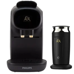 اسپرسوساز کپسولی 800 میلی‌لیتر فیلیپس مدل L'OR Barista Sublime LM9012 با فشار بخار 19 بار، قابلیت تهیه هم‌زمان 2 فنجان و کف شیرساز لور