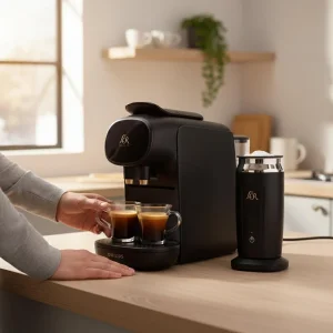 اسپرسوساز کپسولی 800 میلی‌لیتر فیلیپس مدل L'OR Barista Sublime LM9012 با فشار بخار 19 بار، قابلیت تهیه هم‌زمان 2 فنجان و کف شیرساز لور