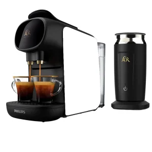 اسپرسوساز کپسولی 800 میلی‌لیتر فیلیپس مدل L'OR Barista Sublime LM9012 با فشار بخار 19 بار، قابلیت تهیه هم‌زمان 2 فنجان و کف شیرساز لور