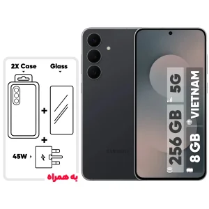 گوشی موبایل سامسونگ مدل Galaxy S25 FE دو سیم کارت ظرفیت 256 گیگابایت و رم 8 گیگابایت - ویتنام - به همراه شارژر 45 وات سامسونگ، 2 عدد قاب و 1 عدد محافظ صفحه نمایش