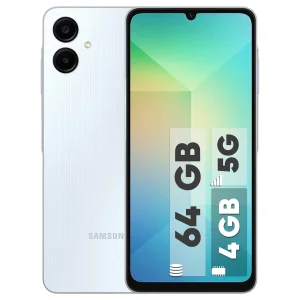 گوشی سامسونگ Galaxy A06 5G دو سیم کارت 64 گیگابایت و رم 4 گیگابایت - به همراه شارژر 25 وات سامسونگ، 2 عدد کاور و 1 عدد محافظ صفحه نمایش