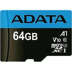 کارت حافظه microSDXC ای دیتا مدل Premier کلاس 10 استاندارد UHS-I V10 A1سرعت 100MBps ظرفیت 64 گیگابایت به همراه آداپتور