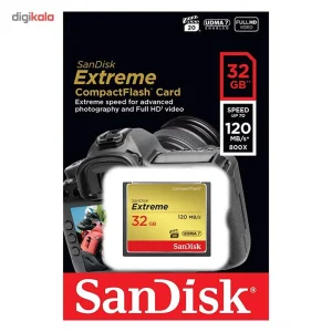 کارت حافظه CompactFlash سن دیسک مدل Extreme سرعت 800X 120MBps ظرفیت 32 گیگابایت