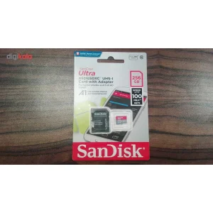 کارت حافظه microSDXC سن دیسک مدل Ultra کلاس10 و A1 استاندارد UHS-I U1 سرعت 100MBps 667X همراه با آداپتور SD ظرفیت 256 گیگابایت