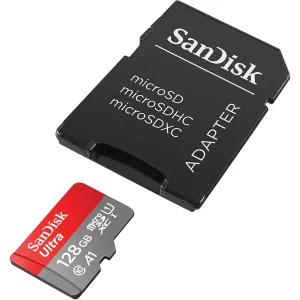 کارت حافظه Micro SDXC سن دیسک UHS-i Class 10 همراه با آداپتور SD ظرفیت 128GB