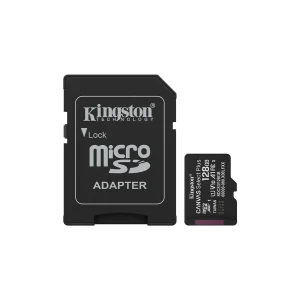 کارت حافظه microSDXC کینگستون مدل CANVAS کلاس 10 استاندارد UHS-I U1 سرعت 100MBps ظرفیت 128 گیگابایت به همراه تبدیل SD
