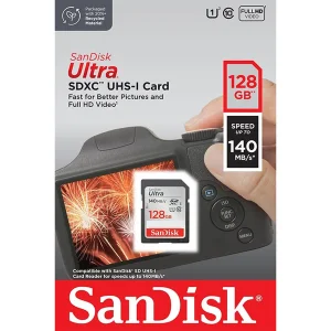 کارت حافظه SDXC سن دیسک مدل Ultra کلاس 10 استاندارد UHS-I U1 سرعت 140MB/s ظرفیت 128 گیگابایت