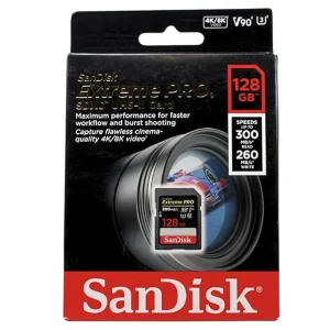 کارت حافظه SDXC سن دیسک مدل Extreme Pro V90 کلاس 10 استاندارد UHS-II U3 سرعت 300mbps ظرفیت 128 گیگابایت