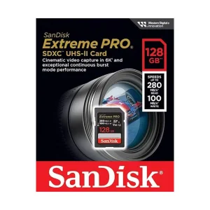 کارت حافظه SDXC سندیسک مدل EXTREME PRO کلاس A2 استاندارد UHSII-U3 سرعت 280MBps ظرفیت 128 گیگابایت