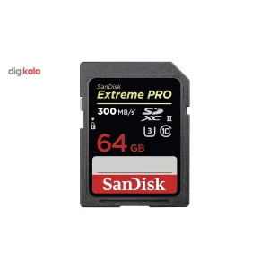 کارت حافظه SDXC سن دیسک مدل Extreme Pro استاندارد UHS-II U3 سرعت 2000X 300MBps ظرفیت 64 گیگابایت