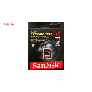 کارت حافظه SDXC سن دیسک مدل Extreme Pro استاندارد UHS-II U3 سرعت 2000X 300MBps ظرفیت 64 گیگابایت
