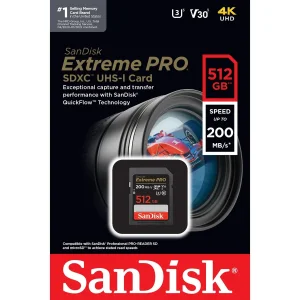 کارت حافظه SDXC سن دیسک مدل Extreme Pro V30 کلاس 10 استاندارد UHS-I U3 سرعت 200mbps ظرفیت 512 گیگابایت