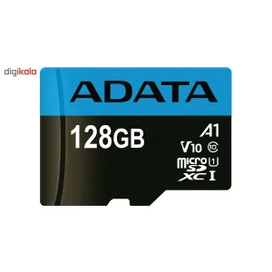 کارت حافظه microSDXC ای دیتا مدل Premier V10 A1 کلاس 10 استاندارد UHS-I سرعت 100MBps ظرفیت 128 گیگابایت