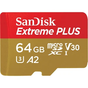 کارت حافظه microSDXC سن دیسک مدل extreme plus V30 کلاس 10 استاندارد UHS-I U3 سرعت 170MBps ظرفیت 64 گیگابایت به همراه آداپتور sd