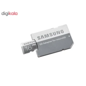 کارت حافظه microSDHC سامسونگ مدل Pro کلاس 10 استاندارد UHS-I U1 سرعت 90MBps ظرفیت 16 گیگابایت به همراه آداپتور SD