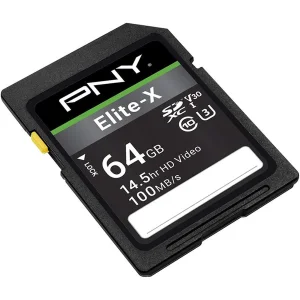 کارت حافظه SDXC پی ان وای مدل Elite-X کلاس 10 استاندارد UHS-I U3 سرعت 100MBs ظرفیت 64 گیگابایت