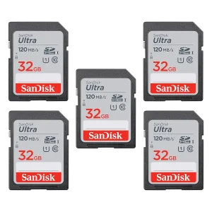 کارت حافظه SDHC سن دیسک مدل Ultra کلاس 10 استاندارد UHS-I U1 سرعت 120MBps ظرفیت 32 گیگابایت بسته 5عددی