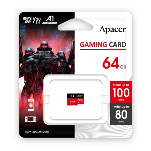 کارت حافظهMicroSDXC اپیسر مدلGaming card استاندارد XC CL10 U3 سرعت  100/80MBps ظرفیت 64 گیگابایت