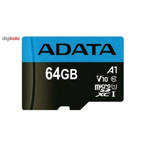 کارت حافظه microSDXC ای دیتا مدل Premier V10 A1 کلاس 10 استاندارد UHS-I سرعت 100MBps ظرفیت 64 گیگابایت
