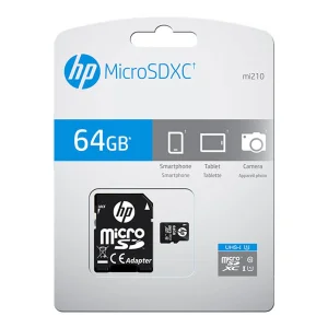 کارت حافظه microSD اچ پی مدل mi210 کلاس 10 استاندارد UHS-I سرعت 80MBps ظرفیت 64 گیگابایت به همراه آداپتور SD