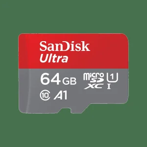 کارت حافظه microSDXC سن دیسک مدل Ultra A1 کلاس 10 استاندارد UHS-I سرعت 100MBps ظرفیت 64 گیگابایت به همراه آداپتور