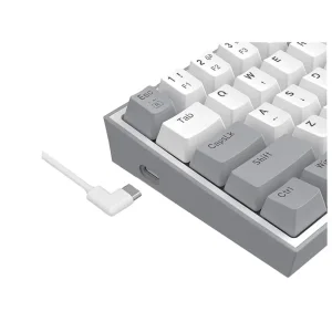 کیبورد مخصوص بازی ردراگون مدل FIZZ K617 WHITE/GREY