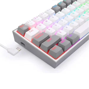 کیبورد مخصوص بازی ردراگون مدل FIZZ K617 WHITE/GREY