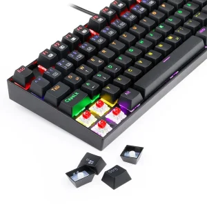 کیبورد گیمینگ ردراگون مدل K552 Kumara، سوییچ مکانیکال قرمز، Tenkeyless، نورپردازی RGB، قابلیت Anti-Ghosting