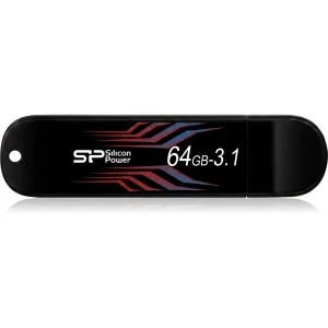فلش مموری 64 گیگابایت سیلیکون پاور مدل Blaze B10 با رابط USB 3.1، نشانگر LED و خطوط بدنه حساس به دما