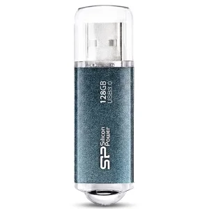 فلش مموری 128 گیگابایت سیلیکون پاور مدل Marvel M01 با رابط USB3.0، بدنه آلومینیومی، درپوش محافظ و نشانگر LED