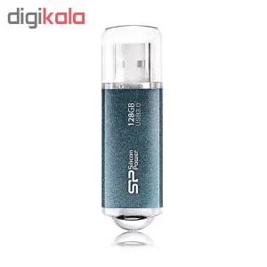 فلش مموری 128 گیگابایت سیلیکون پاور مدل Marvel M01 با رابط USB3.0، بدنه آلومینیومی، درپوش محافظ و نشانگر LED