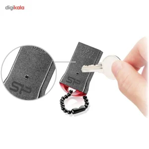 فلش مموری 64 گیگابایت سیلیکون پاور مدل Jewel J01 با رابط USB سه، بدنه استیل ضدزنگ و مقاوم در برابر آب، لرزش، گردوغبار و اثرانگشت